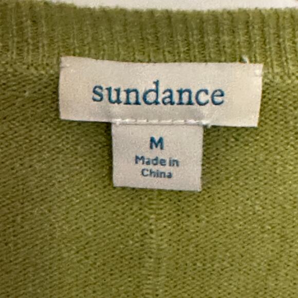 Sundance Acid Washed Short Sleeve Sweater Womens Medium Pear Green Exposed Seam - Picture 6 of 10